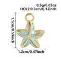 Gold-plated blue enamel starfish pendant charm, 1.5x1.2cm DIY jewelry making accessory detail. - Gold Base Blue (S3477-G-S)