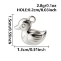 Ciondolo in metallo con paperella argentata per accessori di gioielli braccialetto DIY. - Anatra (B94-S) / Argento