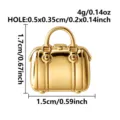 Goldenes 316 Edelstahl Vintage Mini Handtasche Anhänger Charm DIY Schmuck Zubehör Stk - Handtasche (B277-G) / Gold