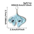 Blue Enamel Ginkgo Leaf Pendant Stainless Steel DIY Jewelry Accessory Necklace Charm - Silver Ginkgo Leaf (Blue Enamel)