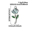 Stainless steel blue enamel rose flower charm pendant for DIY jewelry making crafts - Silver Rose (Blue Green Enamel)
