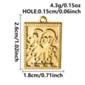 Gold vintage Mom heart pendant detail with dimension specs for DIY necklace and bracelet crafting. - Hollow Mom Heart Style (S3523-G)