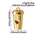 316 Edelstahl Vintage Mini Anhänger mit Herz Ausschnitt für DIY Schmuck Zubehör. - Kaffeetasse (B297-G)