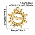 Gold sun Mom pendant charm for DIY jewelry making, necklace bracelet accessory, 2.2x2cm. - Sun Mom Style (S3528-G)