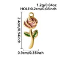 Golden rose enamel stainless steel pendant charm for DIY necklace bracelet accessories - Gold Rose (Pink Green Glitter Enamel)