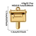 Goldener Edelstahl Briefkasten Anhänger Schmuck Charm für DIY Basteln 1,7x1,3cm groß. - Briefkasten (B299-G)