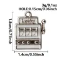 Edelstahl Spielautomat Anhänger Charm, retro 3D DIY Schmuckzubehör, Höhe 1,8cm. - Spielautomat (B303-S)