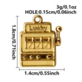 Goldener 316 Edelstahl Spielautomat Anhänger Charms für DIY Schmuckherstellung Handtaschendekor - Spielautomat (B303-G)