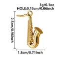 Goldener Saxophon Anhänger 316 Edelstahl Vintage Mini Musikinstrument Charm Zubehör DIY - Saxophon (B305-G)