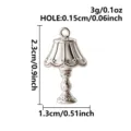 Edelstahl Vintage Tischlampe Anhänger für DIY Schmuck Zubehör in Größe 2,3cm 3g - Tischlampe (B307-S)