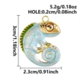 Colgante de camaleón de esmalte bañado en oro, bonito accesorio de joyería DIY para collar. - Colgante de Camaleón (S3482) / Tono Dorado Degradado Azul Verde