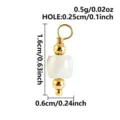 Natürlicher Stein Einzelperle Anhänger DIY Schmuck Zubehör in Goldfinish Verbinder - Amazonit (B43)