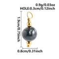 Naturstein Perlen Anhänger Verbinder, dunkelgrau marmoriert DIY Schmuck Zubehör 1.9cm - Moosachat (B49)