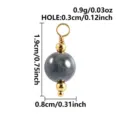 Naturstein Perle Anhänger Verbinder DIY Schmuckzubehör mit Goldring, ca. 1.9cm groß - Indischer Achat (B50)