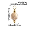 Naturstein Perle Anhänger Verbinder DIY Schmuck Zubehör mit Gold Metall Ring 0.8x1.9cm - Feldspat (B52)
