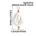 Baroque natural freshwater pearl pendant charm with gold pin for DIY handmade jewelry making. - B6
