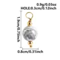 Naturstein Perle Verbinder DIY Schmuck Anhänger Zubehör mit Gold Metallöse und Maßen. - Landkartenstein (B54)
