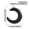 Zwarte Maansikkel Hanger Bedel voor DIY Sieraden Maken Roestvrijstalen Oogje 1.8x1.4cm - Maan Hanger / 1.8x1.4cm / Marmer Zwart Maan (S3418-S-B)