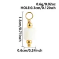 Gold metal and white bead DIY jewelry pendant accessory with size and weight specs. - B8 Style