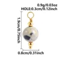 Naturstein Anhänger Verbinder DIY Schmuck Zubehör mit goldenen Metall Perlen und Öse - Dalmatiner-Jaspis (B59)