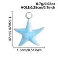 Macaron blauwe zeester hanger van roestvrij staal DIY sieraden bedel met afmetingen. - Zeester / 1.5x1.3cm / Lichtblauwe Ster (S3419-S-S)