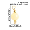 Naturstein Perlen Verbinder Anhänger mit eleganten goldfarbenen Metallteilen, 1.9 cm. - Gelbe Jade (B60)