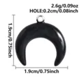 Zwarte glinsterende maan hanger roestvrij staal sieraden DIY ketting accessoires - Maan Hanger / 1.9x1.9cm / Zwarte Maan (S3422-S-B)