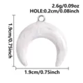 Roestvrij staal witte druppel olie maan hanger DIY sieraden accessoire ketting onderdeel - Maan Hanger / 1.9x1.9cm / Marmer Wit Maan (S3422-S-W)