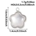 Stainless steel white shell flower pendant DIY jewelry accessory charms 1.6x1.4cm - Fluid Cloud Shape (S3289) / Silver With White Shell