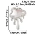 Stainless steel abalone shell cloud pendant DIY jewelry making accessory charms - Flowing Cloud Shape (S3290) / Silver With White Shell