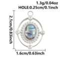 Stainless steel abalone shell pendant minimalist cloud charm DIY jewelry accessory variant - Oval Track Shape (S3288) / Silver With Abalone Shell