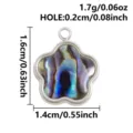 Stainless steel abalone shell flower pendant DIY jewelry accessory in silver finish. - Fluid Cloud Shape (S3289) / Silver With Abalone Shell