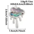 Stainless Steel Abalone Shell Cloud Pendant Minimalist DIY Jewelry Accessory Charm - Flowing Cloud Shape (S3290) / Silver With Abalone Shell
