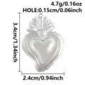 Ciondolo Cuore Sacro in Acciaio Inossidabile Accessori Gioielli DIY 3.4x2.4cm - Sacro Cuore Argento (S3192-S)
