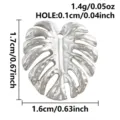 Ciondolo charm a foglia di monstera in acciaio inossidabile per creazione di gioielli. - Foglia di Monstera Argento (S3193-S)
