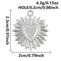 Ciondolo cuore girasole in acciaio inossidabile accessorio gioielli DIY dimensioni. - Cuore Girasole Argento (S3194-S)