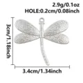 Ciondolo libellola in acciaio inossidabile accessorio gioielli DIY per collana bracciale. - Libellula Argento (S3197-S)
