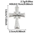 Ciondolo croce in acciaio inox accessorio gioielli fai da te dimensioni chiare. - Croce In Rilievo Argento (S3198-S)