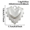Ciondolo charm in acciaio inossidabile a cuore argento per collana braccialetto DIY. - Cuore Ondulato Argento (S3199-S)