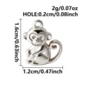 Ciondolo scimmietta colore argento accessorio gioielli DIY 1,6x1,2cm 2g componente - Scimmia (B95-S) / Argento