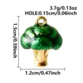Colgante de brócoli de acero inoxidable, abalorio accesorio de joyería DIY esmalte verde. - Forma de Brócoli (B147-G) / Dorado