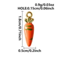 Roestvrijstalen wortel hanger 1.8cm druppel olie schattige groente bedel voor DIY sieraden. - Wortelvorm (B149-G) / Goud