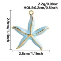 Pendentif étoile de mer émaillé bleu bord doré DIY collier bracelet accessoire bijoux - Pendentif Étoile de Mer / Bleu Doré