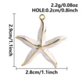 Pendentif étoile de mer émail blanc bordure dorée breloque DIY bijoux vue détaillée - Pendentif Étoile de Mer / Or Blanc