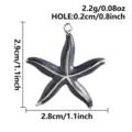 Colgante de estrella de mar estilo océano con esmalte, accesorio de joyería artesanal DIY. - Colgante de Estrella de Mar / Negro Acero