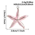 Colgante de estrella de mar esmaltado rosa accesorio de joyería DIY, dije de metal para collar. - Colgante de Estrella de Mar / Acero y Rosa