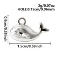 Pendentif charme de baleine en argent pour bijoux DIY, joli accessoire animal avec dimensions. - Baleine (B192-S)