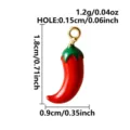 Rood en Groen Geemailleerde Chili Peper Hanger RVS Bedel voor DIY Sieraden Maken Stuk - Chilivorm (B169-S) / Zilver
