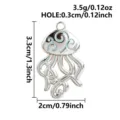 Colgante de medusa esmalte hueco DIY collar pulsera accesorio chapado al vacío joya - Colgante de Medusa (S3472) / Plata y Azul Claro