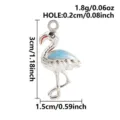 Silver flamingo pendant with blue enamel and red beak, cute animal jewelry charm for DIY necklace. - Silver Tone Blue Flamingo